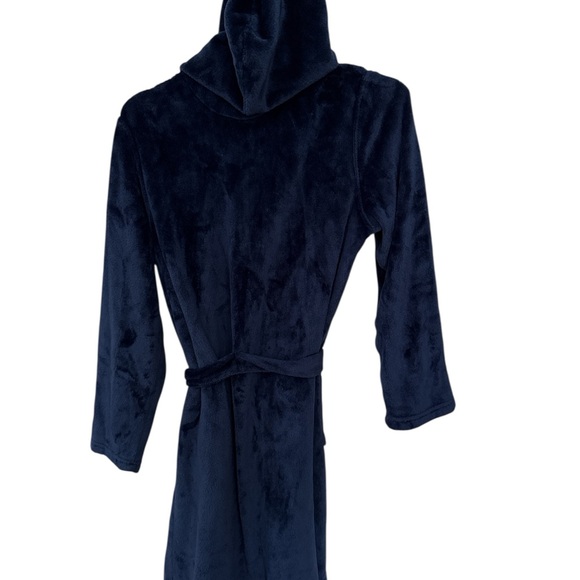 Lands' End Midnight Blue Fleece Robe - Picture 2 of 3
